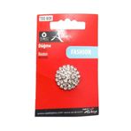 ÖZ-EL AŞ 2 cm Gümüş Rengi Zirkon Taşlı Şık Düğme, Delikli Düğme 700 508