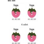 Öz-El Çilek Şekilli Pembe Yeşil Renk 4 Adet 15 Mm Bebek Düğme, Çocuk Kazak, Yelek, Gömlek Düğmesi 403 369