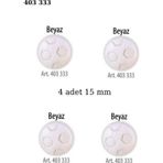 Öz-El Futbol Topu Şekilli Beyaz Renk 4 Adet 15 Mm Bebek Düğme, Bebek Kazak, Yelek, Gömlek Düğmesi 403 333