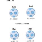 Öz-El Futbol Topu Şekilli Mavi Renk 4 Adet 15 Mm Bebek Düğme, Bebek Kazak, Yelek, Gömlek Düğmesi 403 339