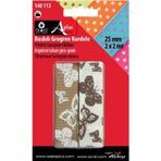 Öz-El Kahverengi Kelebek Baskılı Grogren Kurdele 2,5 Cm 2 2 Mt 140 113