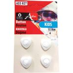Öz-El Kalp Şekilli Beyaz Renkli 4 Adet 15 Mm Bebek Düğme, Çocuk Düğme, Gömlek Kazak Yelek Düğmesi 403 627