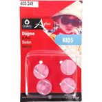 Öz-El Pembe Simli 4 Adet 15 Mm Bebek Düğme, Çocuk Düğme, Gömlek Kazak Yelek Düğmesi 403 249