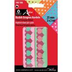 Öz-El Pembe Ve Yeşil 2'Li Kalp Baskılı Grogren Kurdele, Paketlik Kurdele, 2,5 Cm 2 2 Mt 140 106