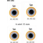 Öz-El Sarı Renk Nazar Boncuklu Simli 6 Adet 15 Mm Bebek Düğme, Bebek Kazak, Yelek, Gömlek Düğmesi 403 282