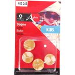 Öz-El Sarı Simli 4 Adet 15 Mm Bebek Düğme, Çocuk Düğme, Gömlek Kazak Yelek Düğmesi 403 246