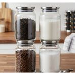 Öz-Home 4'lü Vakumlu Metal Kapaklı Cam Saklama Düzenleme Kavanozu 800 ml - Şeffaf - Natürel - 4 Adet