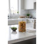 Öz Home Vakumlu Bambu Kapaklı Cam KAVANOZ 1400 ml - Şeffaf - Natürel