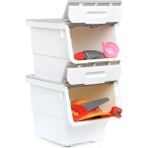 Öz House Beyaz Tekerlekli Organizer Çok Amaçlı Saklama Kutusu Motek 2 Adet 12 Litre - Beyaz - Gri