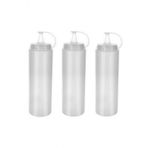 Öz House Plastik Yağlık Sosluk Şişesi 700 Ml 3 Lü Şeffaf Yağdanlık