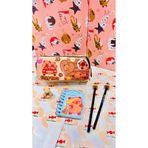 ÖZ KIRTASİYE Capybara 5 Parça Set (cırtkapak defter-3d silgi-kurşun kalem-çift gözlü kalemlik)