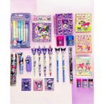 ÖZ OFİS Kuromi Özel Kutulu 30 Parça Kırtasiye Seti Uçlu , Kurşun & Fosforlu Kalem Silgi Kalemtıraş Not Defteri Sticker Full Set