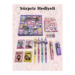 ÖZ OFİS Labubu 18 Parça Kırtasiye Seti - Uçlu Kalem - Silgi - Sticker - Kalem Süsü -Sulu Defter -Özel Kutulu