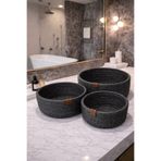Öz-Tex Home Jüt ,Hasır ,Sepet, Siyah Sepet , Dekor, Düzenleyici , Ekmek Sepeti ,Banyo Sepeti, üçlü takım