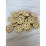 Ozan Tuhafiye Ahşap Handmade Düğme 2.5 cm 20 Adet Doğal Renkli El Yapımı Butonlar