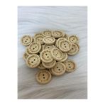 OzanTuhafiye 20 Adet Handmade Yazılı 20mm Yuvarlak Ahşap Düğme BYBX