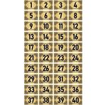 Özarslan Dizayn 3.5x5 cm Altın Renk 40 Adet Metal Kapı Masa Dolap Numara Levhası