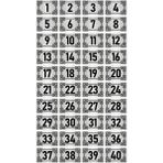 Özarslan Dizayn 3.5x5 cm Gümüş Renk 40 Adet Metal Kapı Masa Dolap Numara Levhası