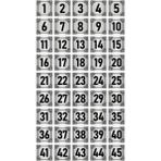 Özarslan Dizayn 5x5 cm Gümüş Renk 45 Adet Metal Kapı Masa Dolap Numara Levhası