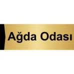 Özarslan Dizayn Ağda Odası 10x20 cm Altın Renk Metal Yönlendirme Levhası