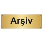 Özarslan Dizayn Arşiv 10x20 cm Altın Renk Metal Yönlendirme Levhası