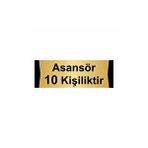 Özarslan Dizayn Asansör 10 Kişiliktir 10x20 cm Altın Renk Metal Yönlendirme Levhası