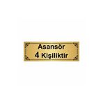 Özarslan Dizayn Asansör 4 Kişiliktir 7x20 cm Altın Renk Metal Yönlendirme Levhası