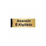 Özarslan Dizayn Asansör 6 Kişiliktir 7x20 cm Altın Renk Metal Yönlendirme Levhası