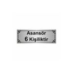 Özarslan Dizayn Asansör 6 Kişiliktir 7x20 cm Gümüş Renk Metal Yönlendirme Levhası