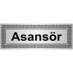 Özarslan Dizayn Asansör 7x20 cm Gümüş Renk Metal Yönlendirme Levhası