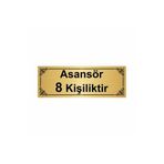 Özarslan Dizayn Asansör 8 Kişiliktir 7x20 cm Altın Renk Metal Yönlendirme Levhası
