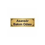 Özarslan Dizayn Asansör Bakım Odası 7x20 cm Altın Renk Metal Yönlendirme Levhası