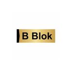 Özarslan Dizayn B Blok 5x20 cm Altın Renk Metal Yönlendirme Levhası