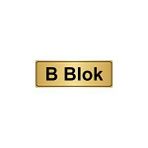 Özarslan Dizayn B Blok 7x20 cm Altın Renk Metal Yönlendirme Levhası