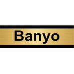 Özarslan Dizayn Banyo 10x20 cm Altın Renk Metal Yönlendirme Levhası