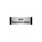 Özarslan Dizayn Bay Soyunma Odası 7x20 cm Gümüş Renk Metal Yönlendirme Levhası