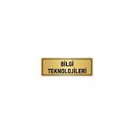 Özarslan Dizayn Bilgi Teknolojileri 7x20 cm Altın Renk Metal Yönlendirme Levhası