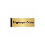 Özarslan Dizayn Bilgisayar Odası 7x20 cm Altın Renk Metal Yönlendirme Levhası