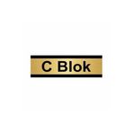 Özarslan Dizayn C Blok 10x20 cm Altın Renk Metal Yönlendirme Levhası