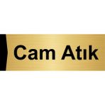 Özarslan Dizayn Cam Atık 10x20 cm Altın Renk Metal Yönlendirme Levhası