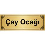 Özarslan Dizayn Çay Ocağı 7 x 20 cm Altın Renk Metal Yönlendirme Levhası