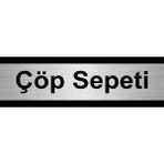 Özarslan Dizayn Çöp Sepeti 10 x 20 cm Metal Yönlendirme Levhası - Gümüş