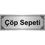 Özarslan Dizayn Çöp Sepeti 7 x 20 cm Gümüş Renk Metal Yönlendirme Levhası