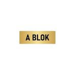 Özarslan Dizayn Departman Kapı İsimliği A Blok 7x20 cm Altın Renk Metal Yönlendirme Levhası
