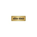 Özarslan Dizayn Departman Kapı İsimliği Ağda Odası 7x20 cm Altın Renk Metal Yönlendirme Levhası