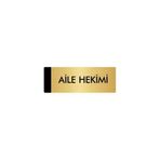 Özarslan Dizayn Departman Kapı İsimliği Aile Hekimi 7x20 cm Altın Renk Metal Yönlendirme Levhası