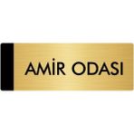 Özarslan Dizayn Departman Kapı İsimliği Amir Odası 7x20 cm Altın Renk Metal Yönlendirme Levhası