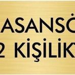 Özarslan Dizayn Departman Kapı İsimliği Asansör 2 Kişiliktir 5x20 cm Altın Renk Metal Yönlendirme Levhası