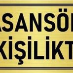 Özarslan Dizayn Departman Kapı İsimliği Asansör 5 Kişiliktir 10x20 cm Altın Renk Metal Yönlendirme Levhası