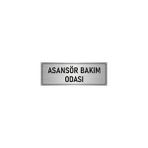 Özarslan Dizayn Departman Kapı İsimliği Asansör Bakım Odası 10x20 cm Gümüş Renk Metal Yönlendirme Levhası